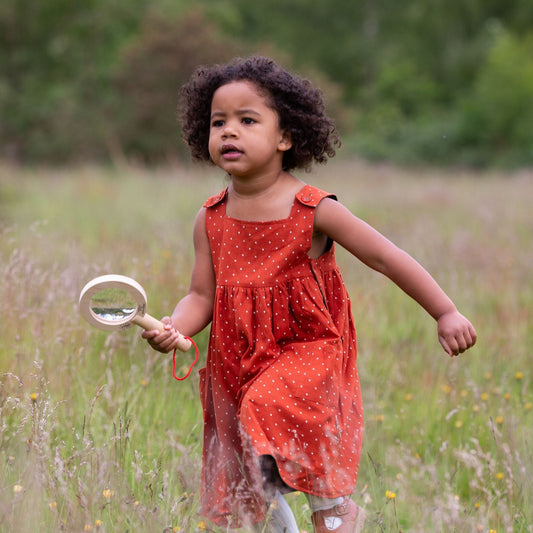 Olive Cherries Reversible Pinny Dress