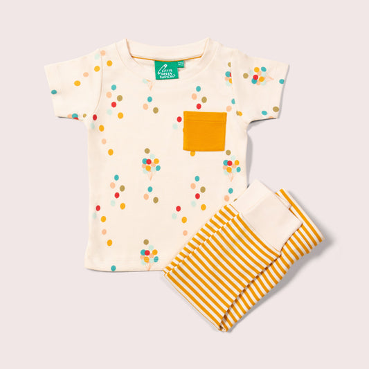 Rainbow Balloons Organic T-Shirt & Jogger Playset