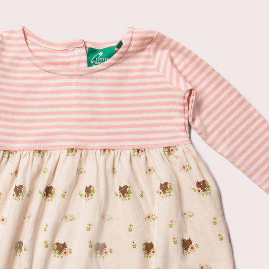 Autumn Squirrel Easy Peasy Long Sleeve Dress