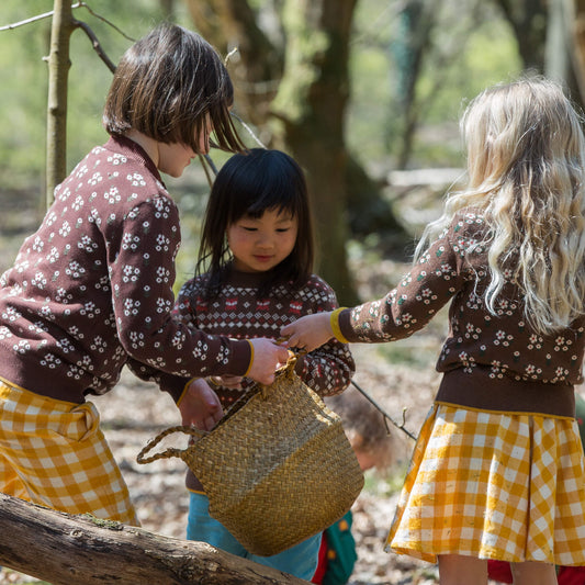 From One To Another Autumn Flowers Knitted Cardigan