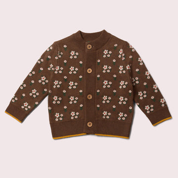 From One To Another Autumn Flowers Knitted Cardigan