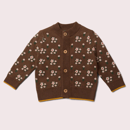 From One To Another Autumn Flowers Knitted Cardigan