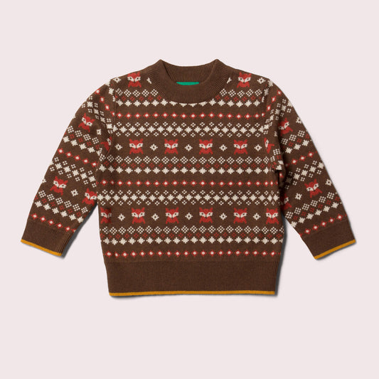 From One To Another Autumn Foxes Knitted Jumper