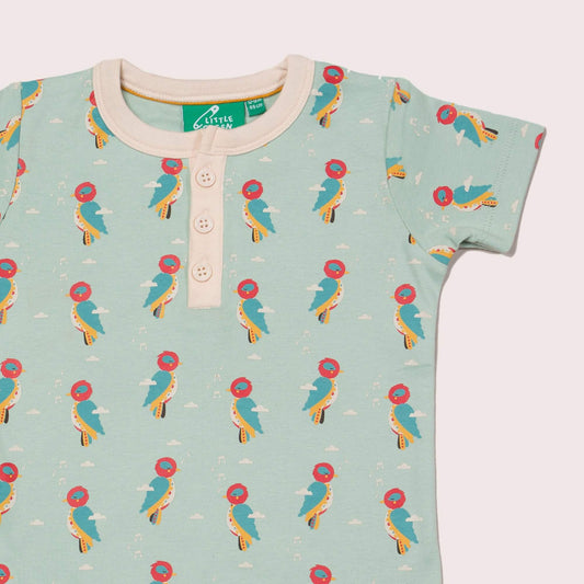 Little Woodpecker Short Sleeve Henley Top
