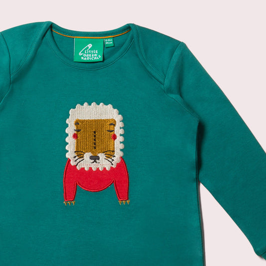 Mountain Lion Applique Long Sleeve T-Shirt