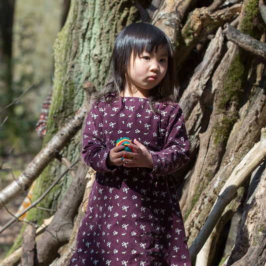 Plum Flowers Long Sleeve Wrap Dress