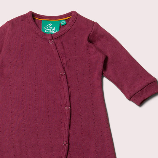 Pointelle Berry Organic Babygrow