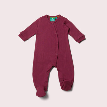 Pointelle Berry Organic Babygrow