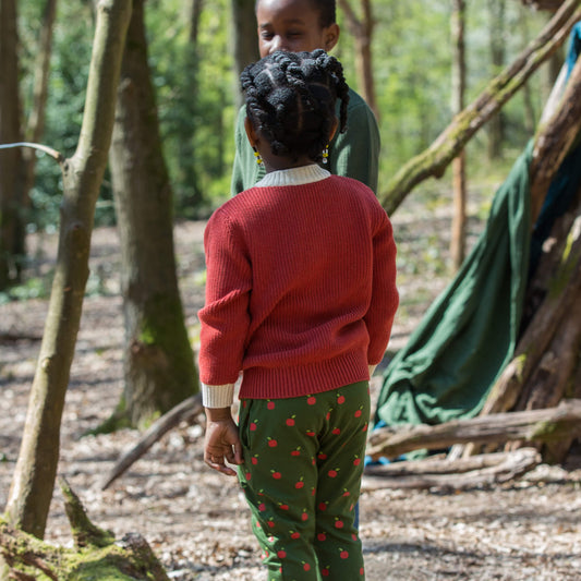 Red Apples Cosy Knee Patch Joggers