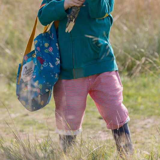 Red Striped Twill Sunshine Shorts