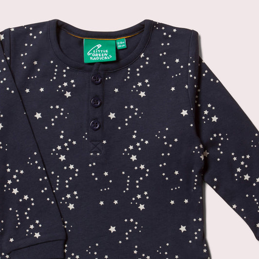 Starry Night Long Sleeve Henley Top