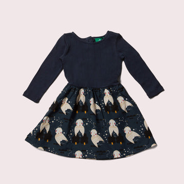 Winter Owls Long Sleeve Twirler Dress